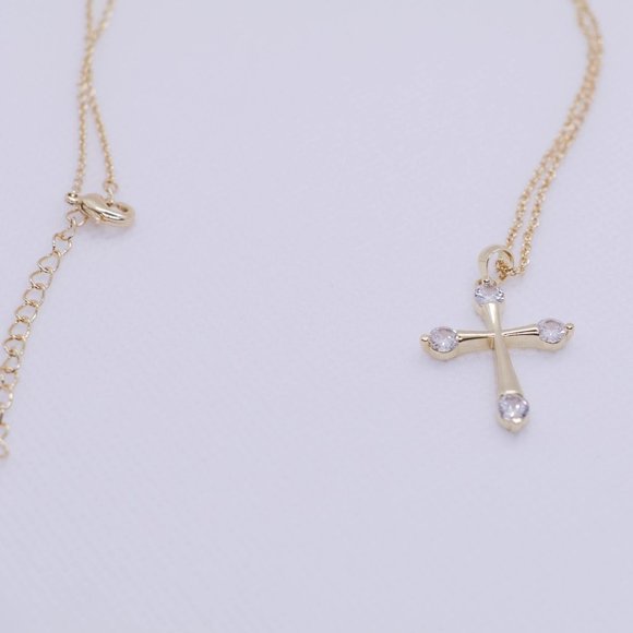 Gold Plated Double Fair Goth Pendants Necklace - Picture 8 of 8